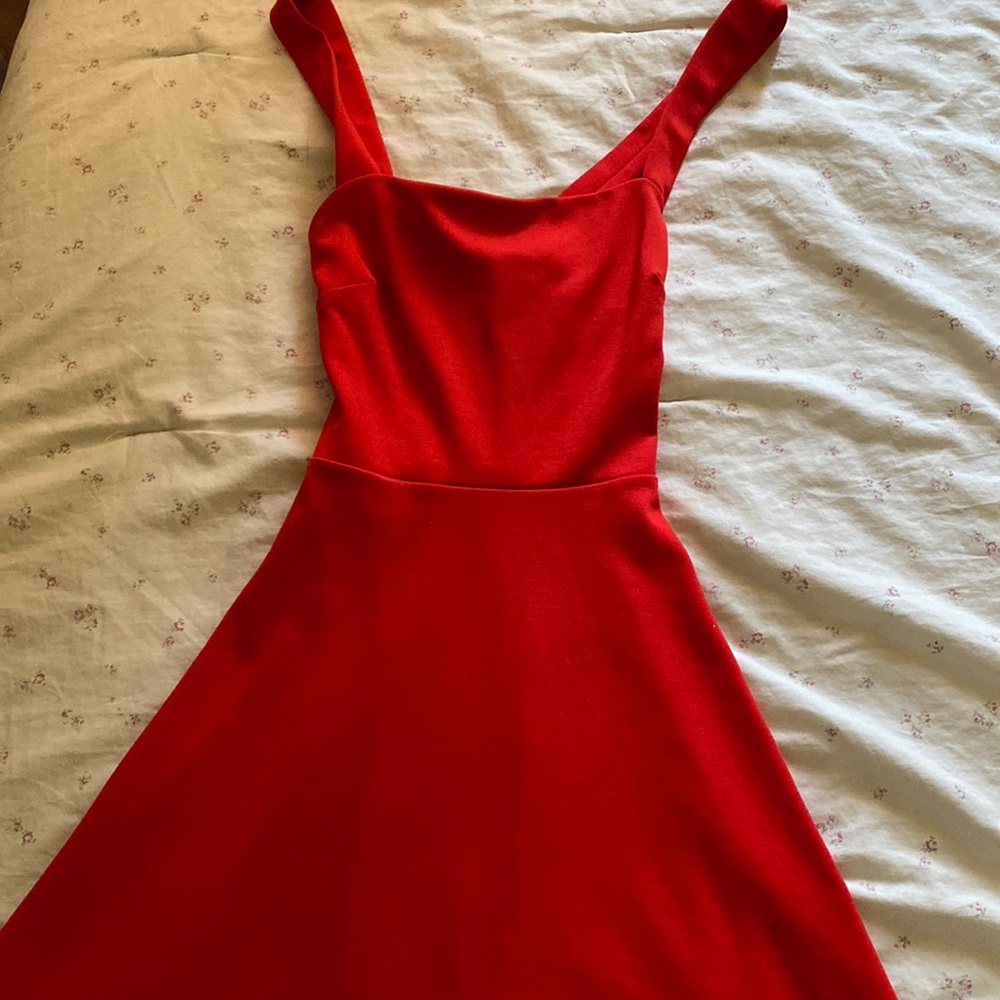 Red skater dress